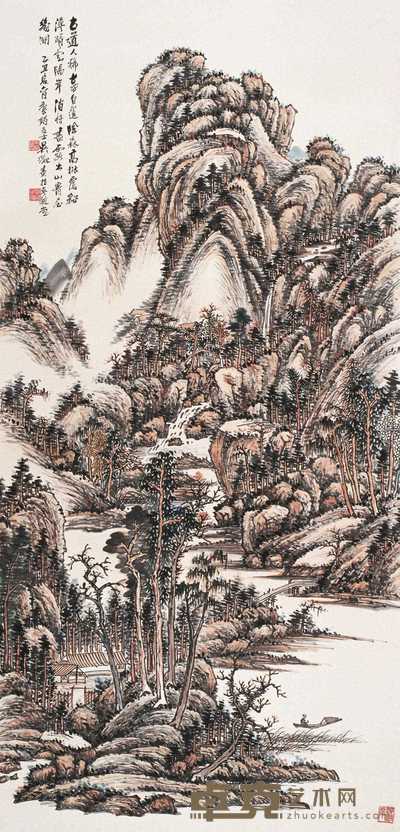 吴待秋 山水 立轴 65×135cm